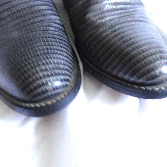 Acme Cowhide Lizard Reptile Embossed Cowboy Boots - Picture 5 of 9